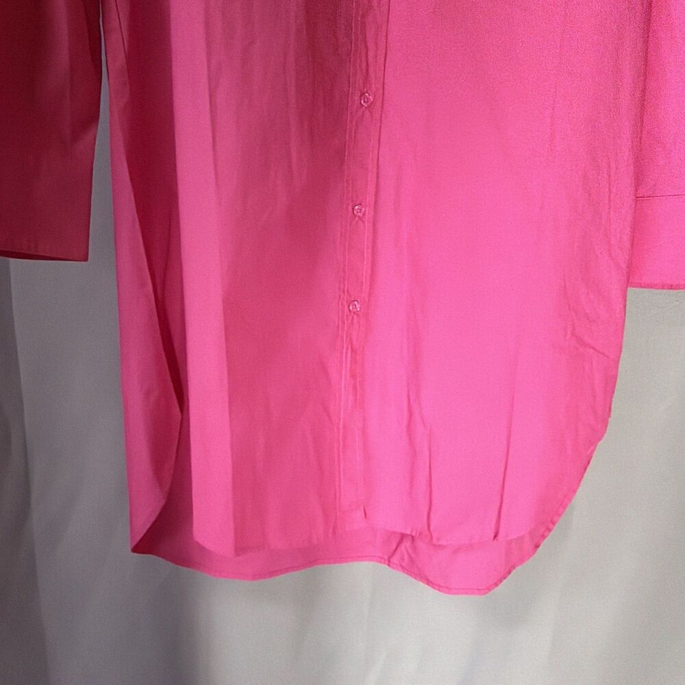 English Factory Hot Pink Cotton Button Down Mini Shirt Dress Size Small S - Picture 11 of 12